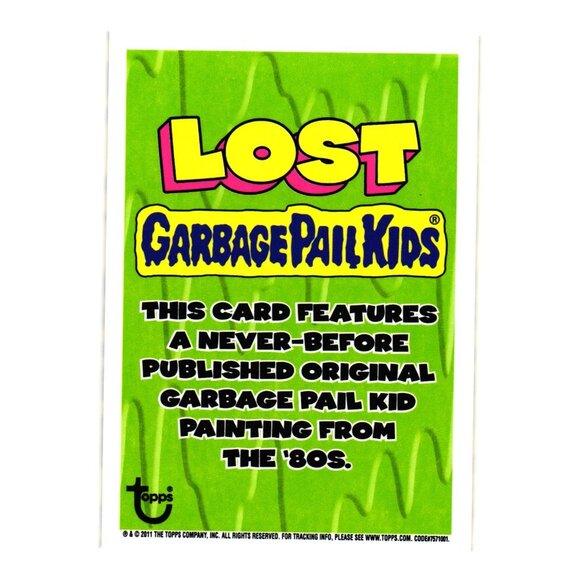 Lost Garbage Pail Kids Fetid Fern Trading Card Topps 2011 Yellow Sticker - Picture 2 of 2